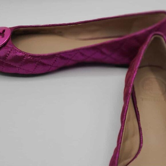 Tory Burch Metallic Fuschia Reva Flats size 7M NEW!  NWT! - Picture 9 of 14